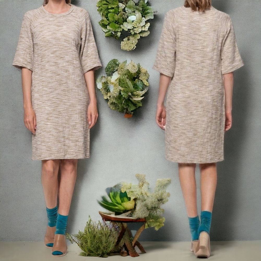 Humanoid Italian Organic Cotton Dress in Sand Color sz XS